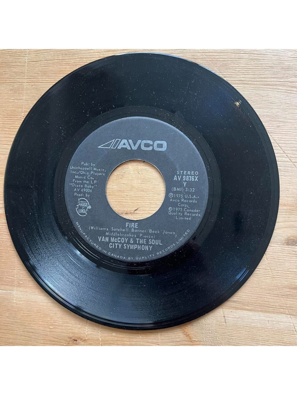 Van McCoy & The Soul City Symphony - Fire/Disco Baby 45rpm VG+ R19